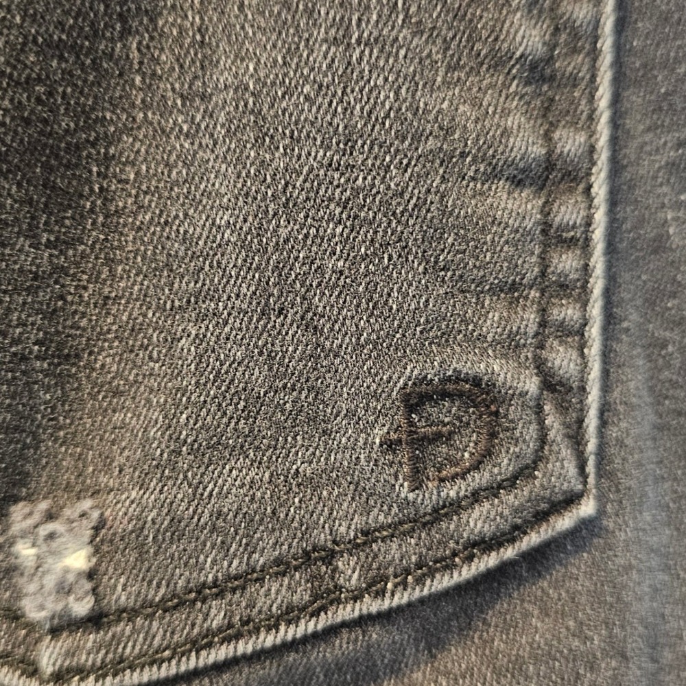 Fidelity Black Washed Crop Flare‎ Jeans Size 28 Raw Hem Distressed Edgy Neutral - Picture 8 of 13